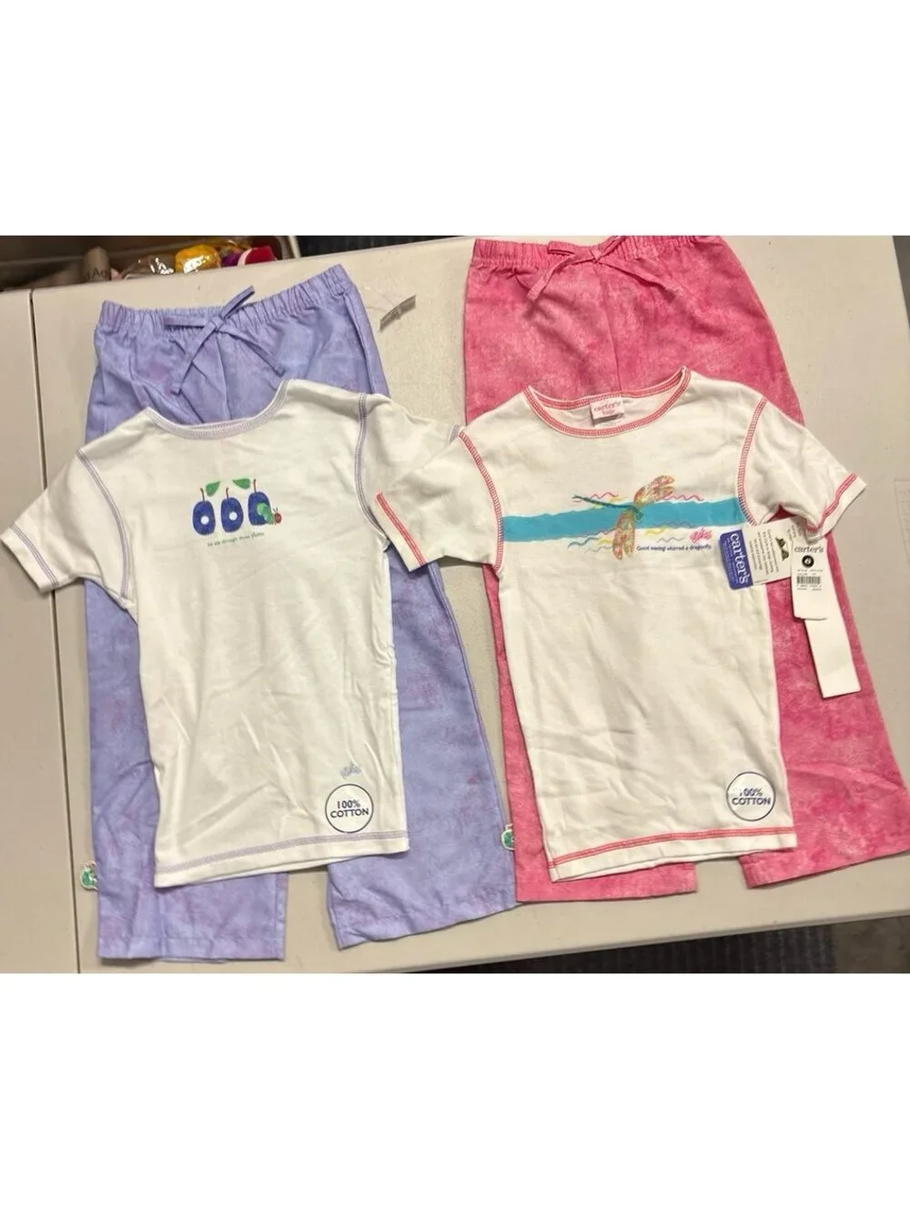 NWT Vintage Carter’s Eric Carle Very Hungry Caterpillar 2 Pajama Sets Size 6